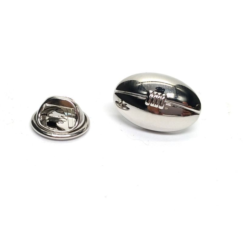 king & priory Rugby Ball Pewter Lapel Pin