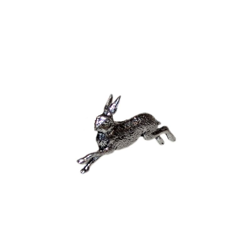 king & priory Running Hare Pewter Lapel Pin