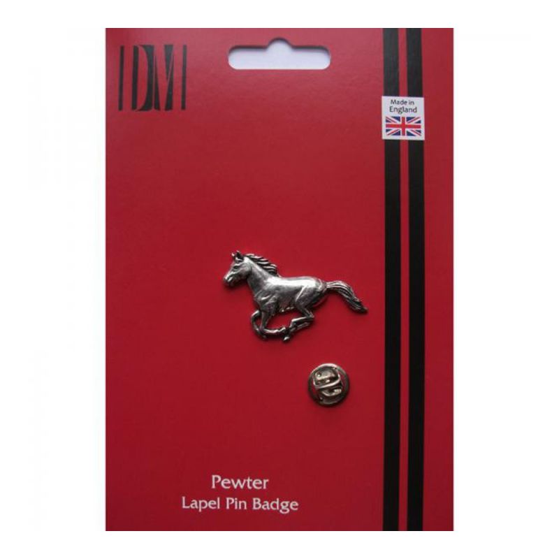 king & priory Running Horse Pewter Lapel Pin