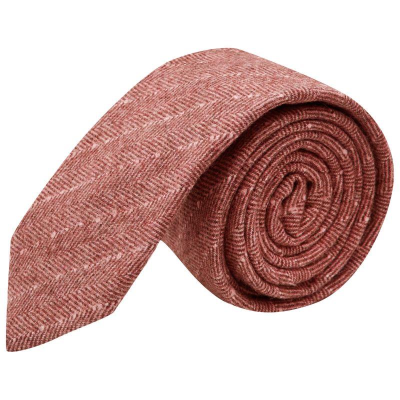 king & priory Rust Red Herringbone Tie
