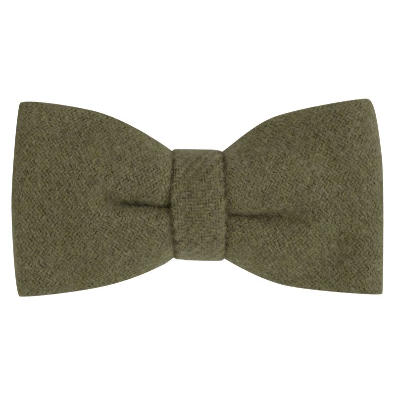 King & Priory Sage Green Woven Wool Bow Tie