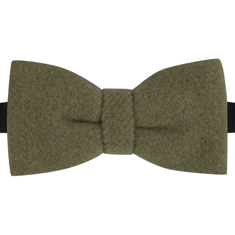 king & priory Sage Green Woven Wool Bow Tie