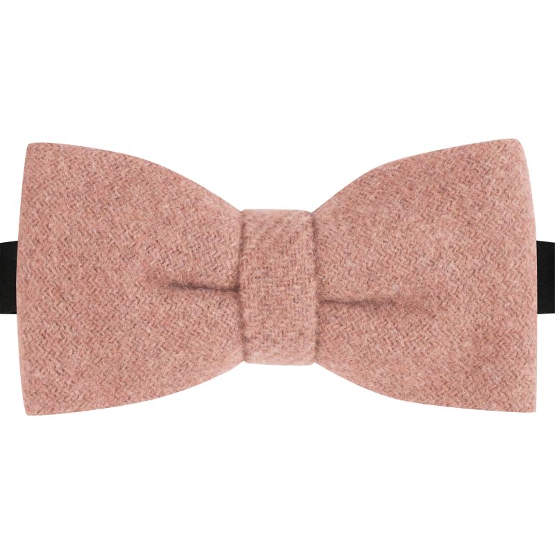 King & Priory Salmon Pink Woven Wool Bow Tie