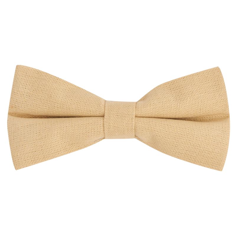 king & priory Sand Cream Linen Bow Tie