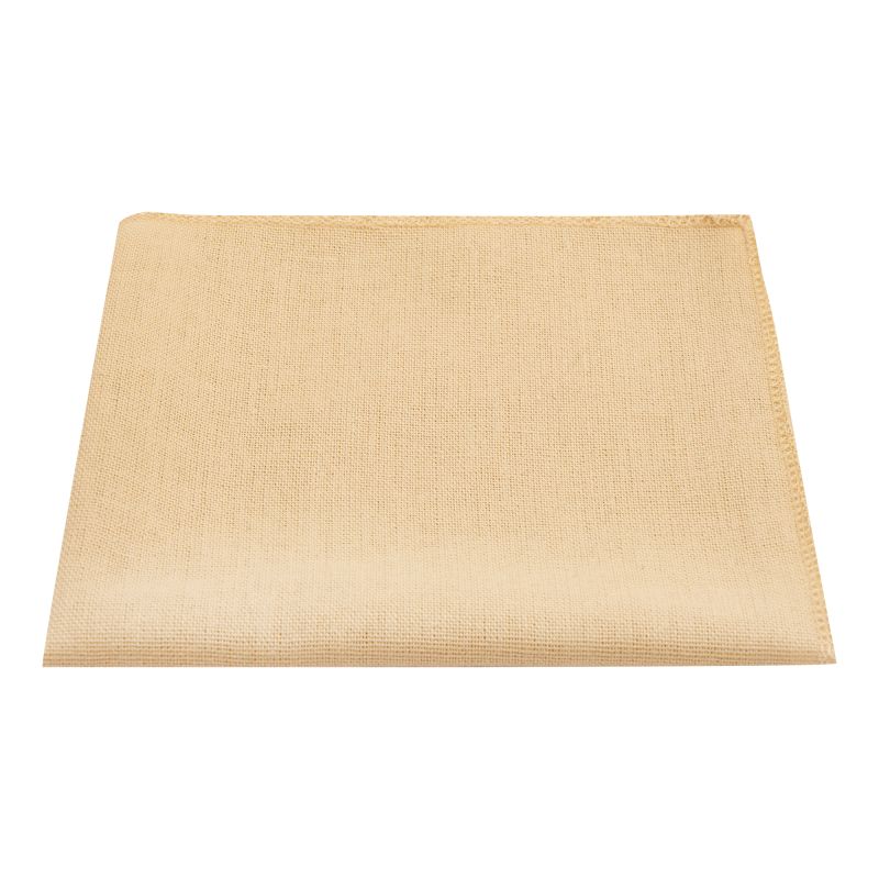 King & Priory Sand Cream Linen Pocket Square