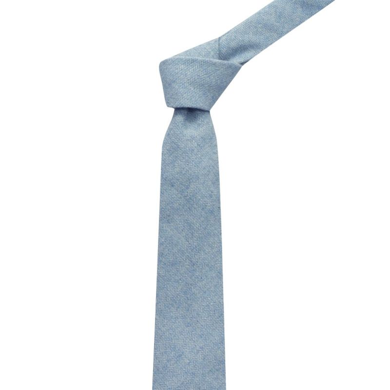 King & Priory Sky Blue Herringbone Tie