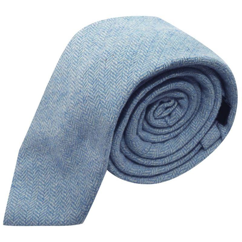 king & priory Sky Blue Herringbone Tie