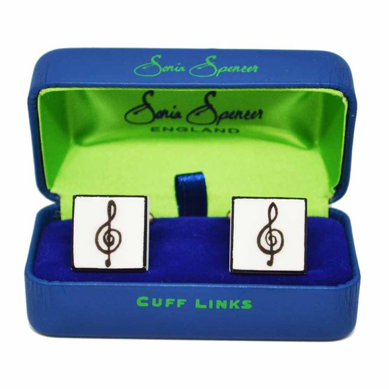 King & Priory Sonia Spencer Treble Clef Cufflinks