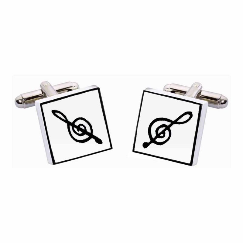 king & priory Sonia Spencer Treble Clef Cufflinks