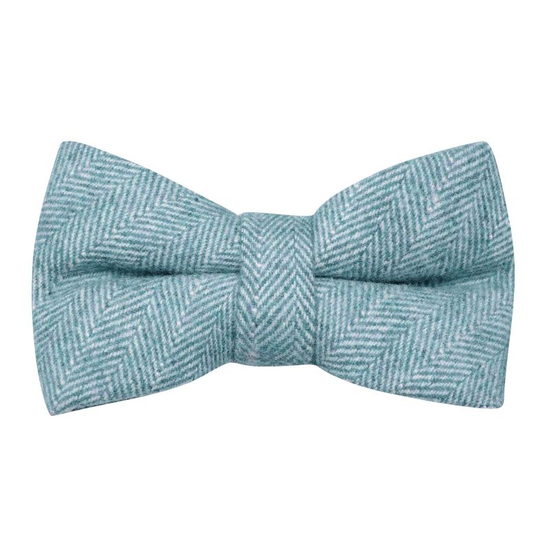 king & priory Steel Blue Herringbone Bow Tie