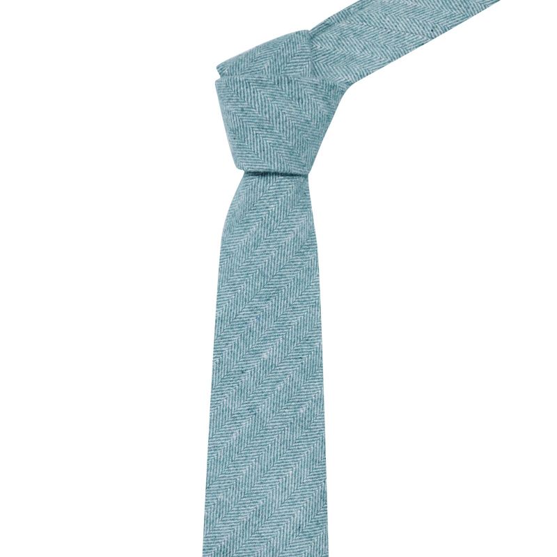 King & Priory Steel Blue Herringbone Tie
