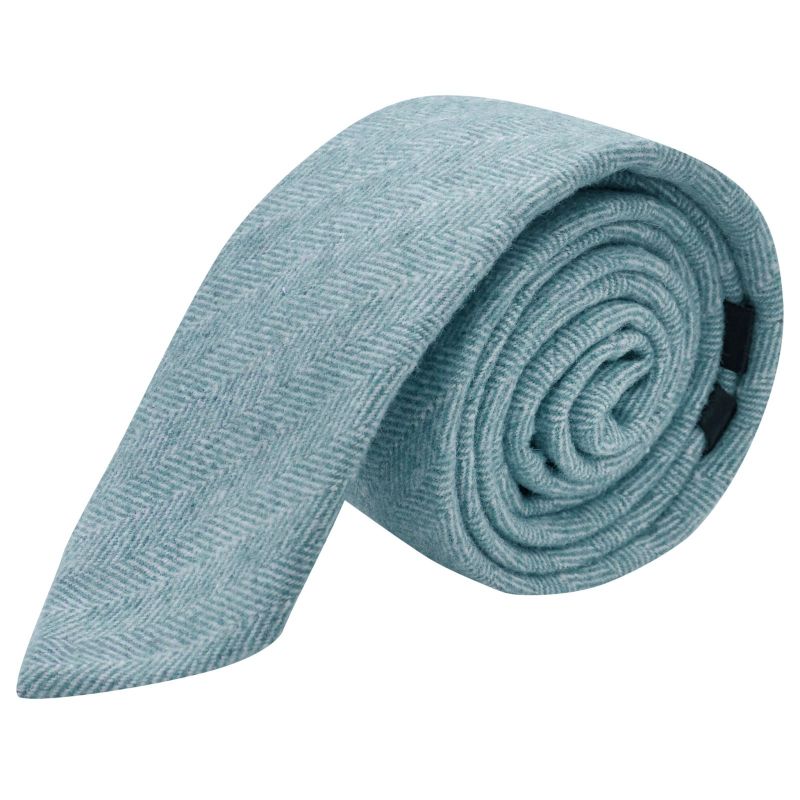 king & priory Steel Blue Herringbone Tie