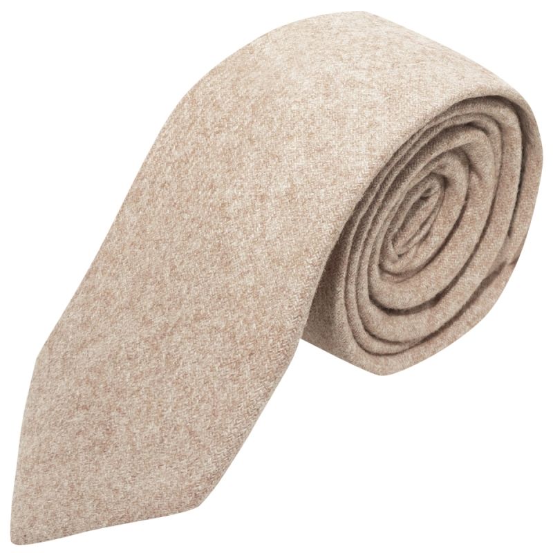 king & priory Stonewashed Oatmeal Tie