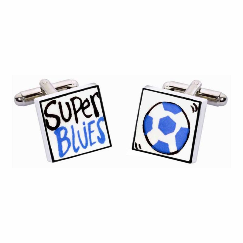 king & priory Super Blues Cufflinks by Sonia Spencer