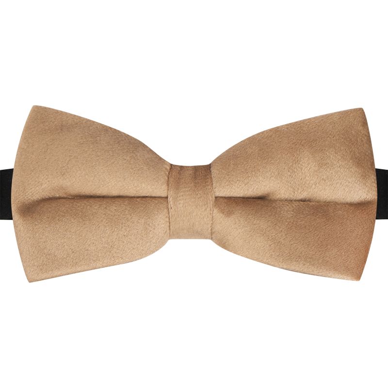 King & Priory Taupe Brown Velvet Bow Tie