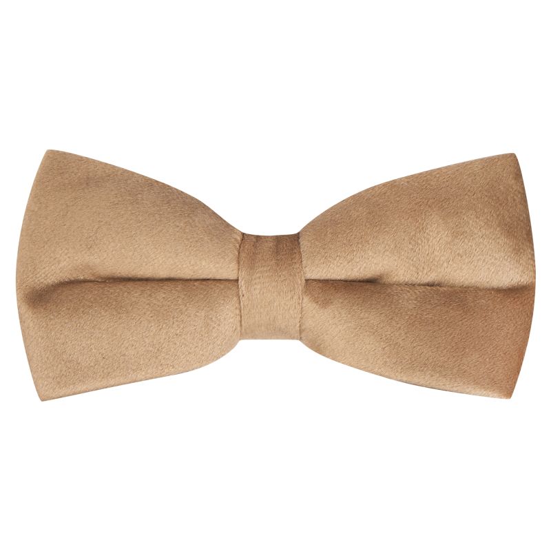king & priory Taupe Brown Velvet Bow Tie