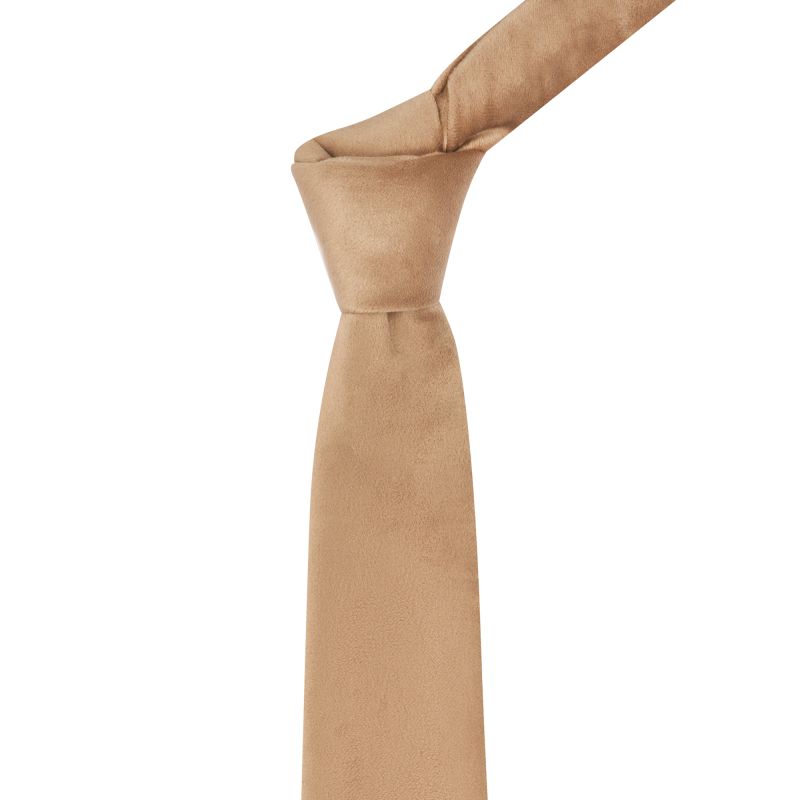 King & Priory Taupe Brown Velvet Tie