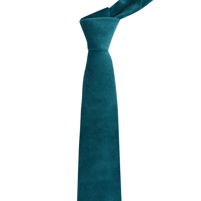 King & Priory Teal Blue / Green Textured Velvet Tie