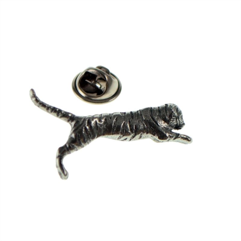 king & priory Tiger Pewter Lapel Pin