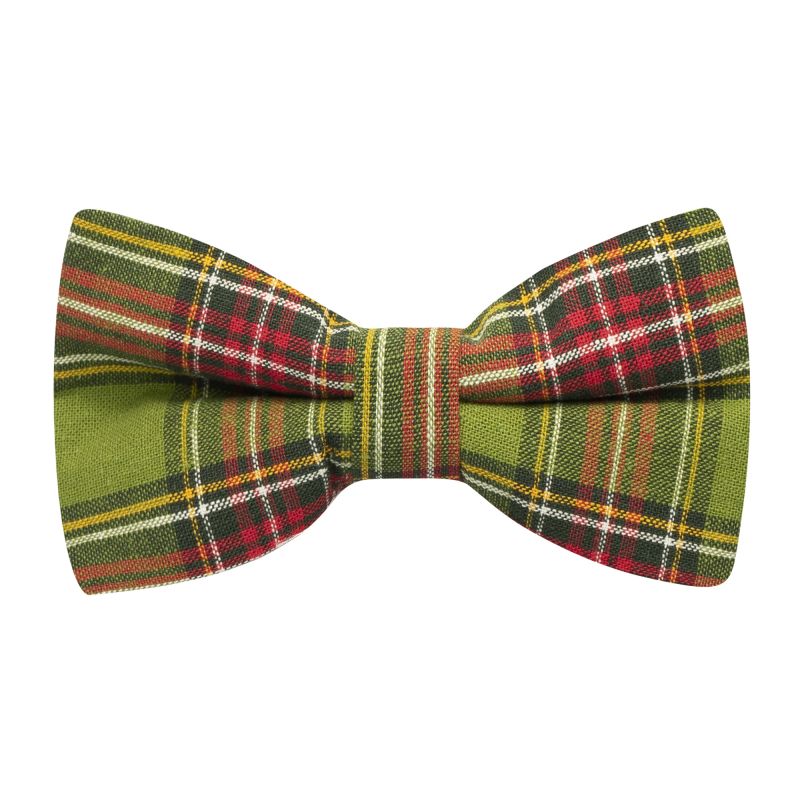 king & priory Traditional Green Tartan Bow Tie