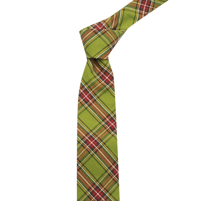 King & Priory Traditional Green Tartan Tie