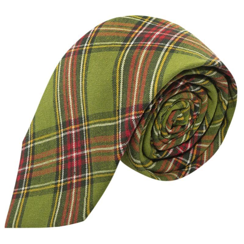 king & priory Traditional Green Tartan Tie
