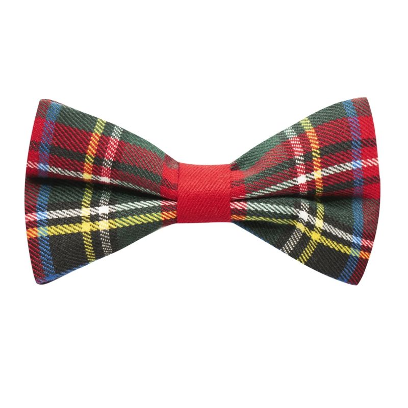 king & priory Traditional Red Tartan Check Bow Tie