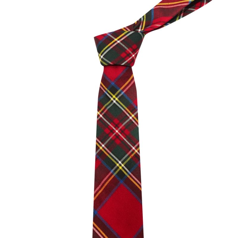 King & Priory Traditional Red Tartan Check Tie