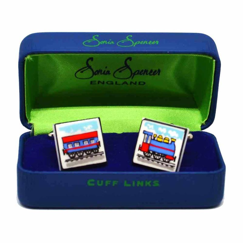 King & Priory Train Cufflinks By Sonia Spencer