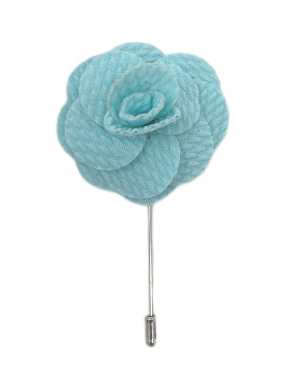 king & priory Turquoise Blue Flower/Rose Lapel Pin