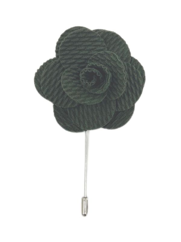 king & priory Uniform Green Flower/Rose Lapel Pin