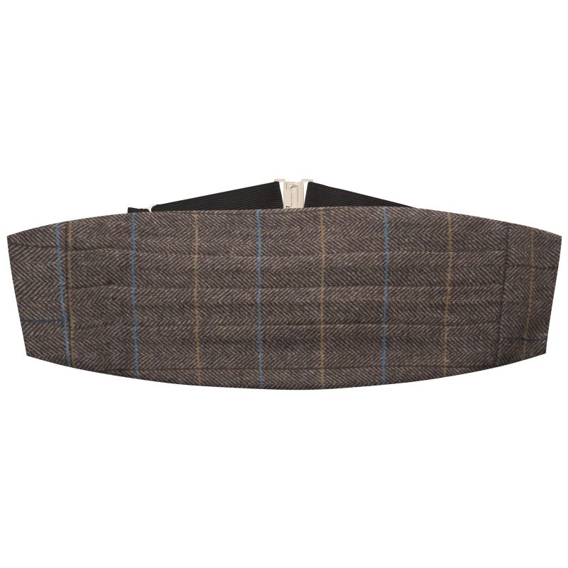 king & priory Walnut Brown Tweed Cummerbund