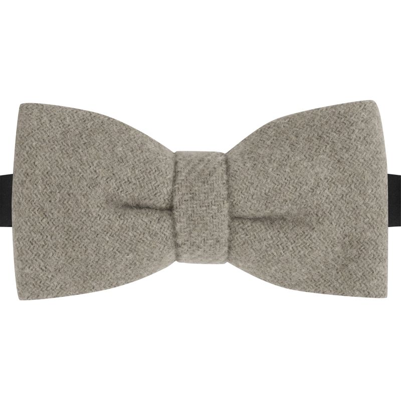 King & Priory Warm Grey Woven Wool Bow Tie