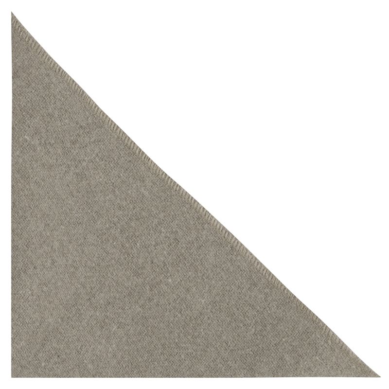 King & Priory Warm Grey Woven Wool Pocket Square