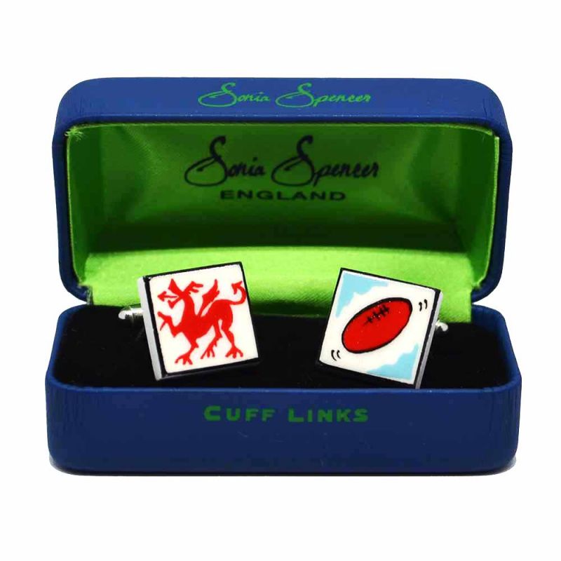 King & Priory Welsh Rugby Cufflinks By Sonia Spencer