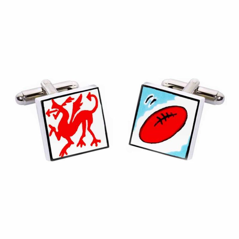 king & priory Welsh Rugby Cufflinks by Sonia Spencer