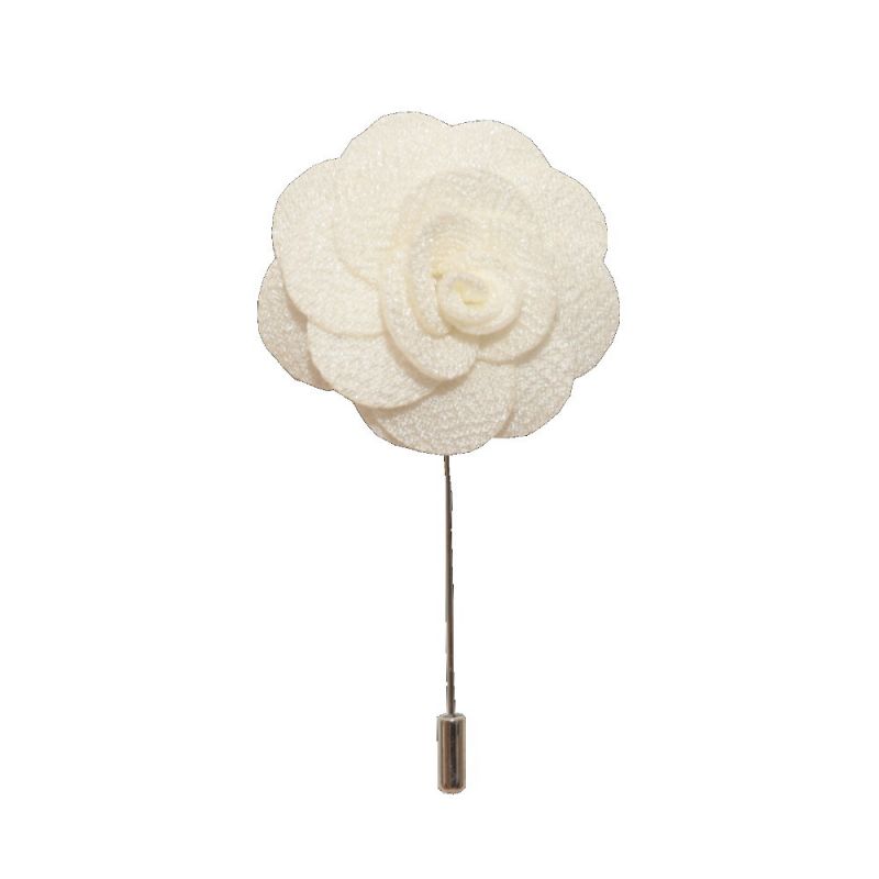 king & priory White Flower/Rose Lapel Pin