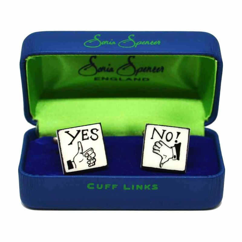 King & Priory Yes/No Cufflinks By Sonia Spencer