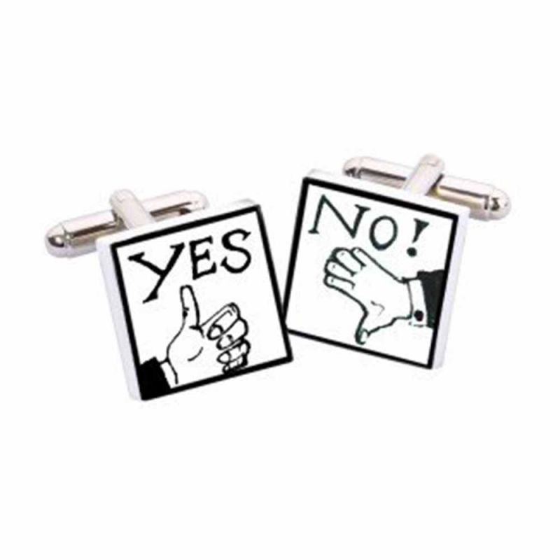 king & priory Yes/No Cufflinks by Sonia Spencer