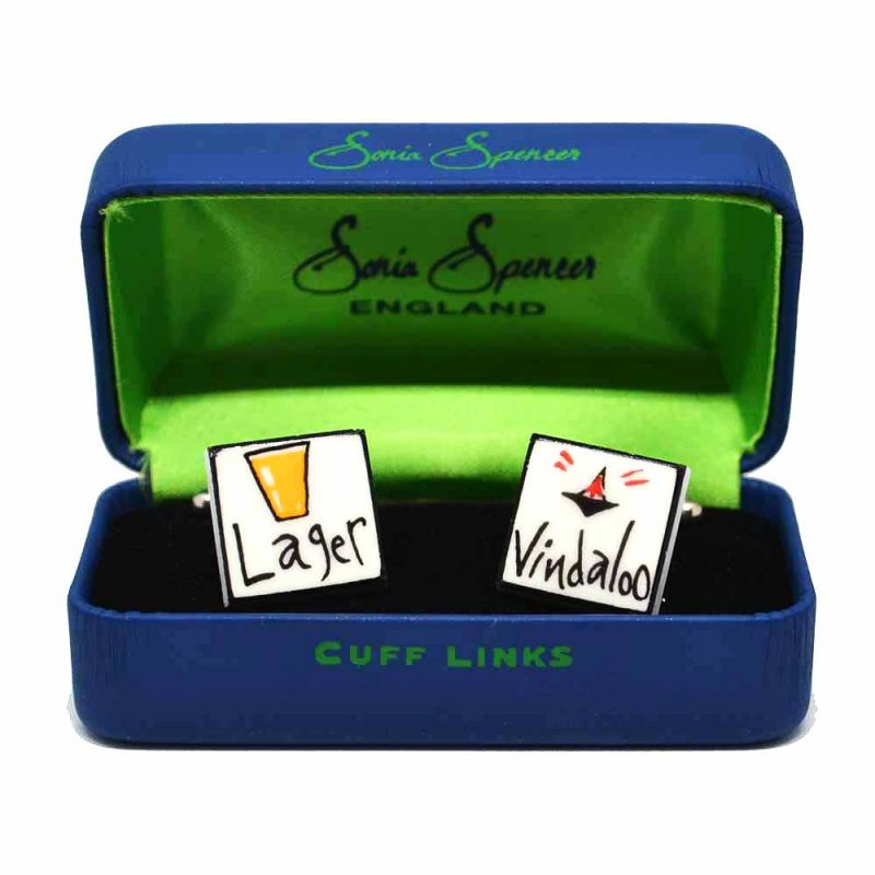 King & Priory Lager/Vindaloo Cufflinks By Sonia Spencer