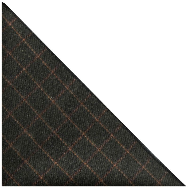 King & Priory Leaf Green Tattersall Check Pocket Square