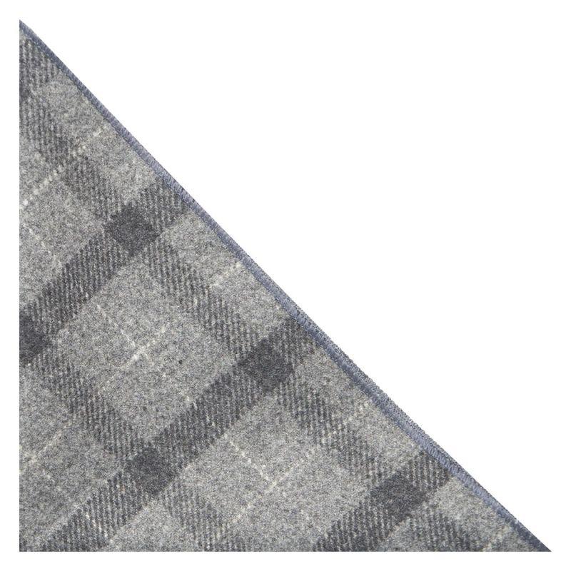 King & Priory Light Grey & Dark Grey Check Pocket Square