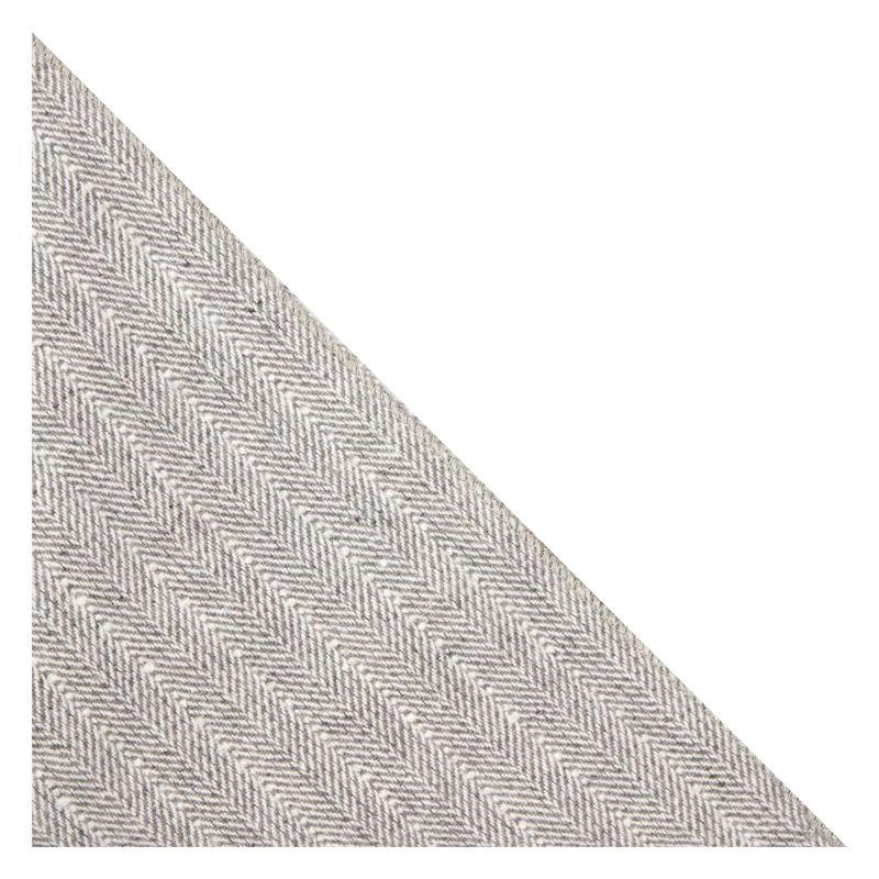 King & Priory Light Grey Herringbone With Pinstripe Pocket Square