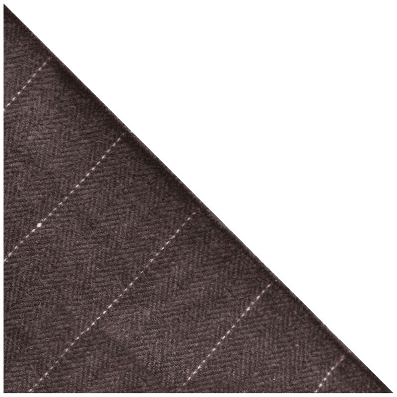 King & Priory Luxury Herringbone Chocolate Brown Pocket Square