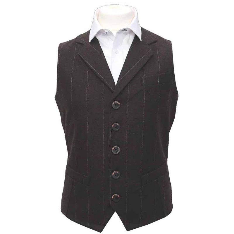 King & Priory Luxury Herringbone Chocolate Brown Waistcoat