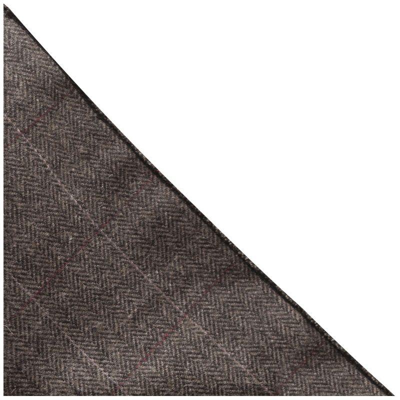 King & Priory Luxury Herringbone Mocha Brown Pocket Square