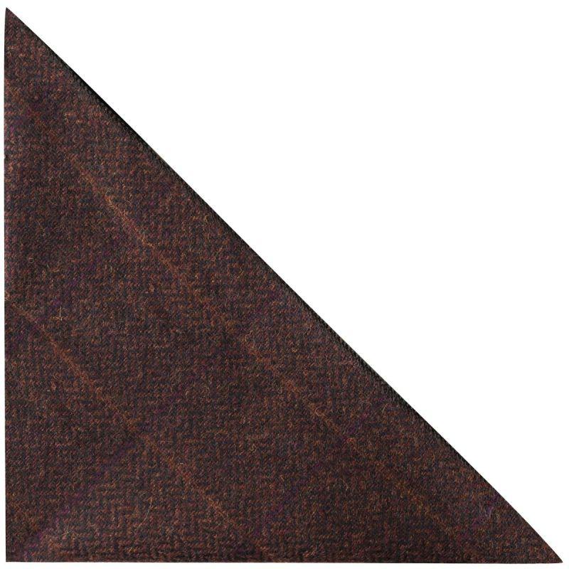 King & Priory Mahogany Herringbone Check Pocket Square