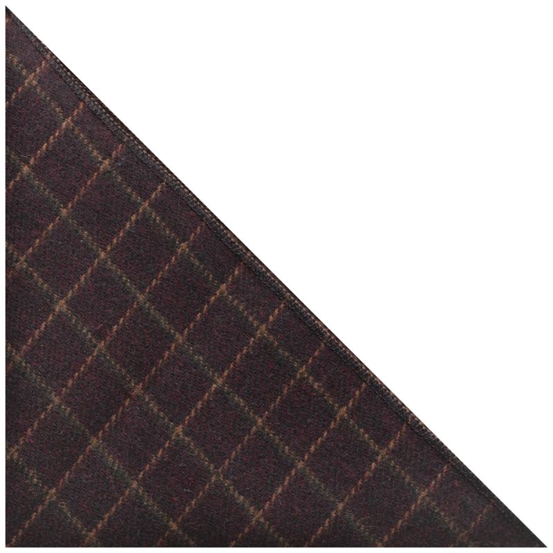 King & Priory Merlot Red Tattersall Check Pocket Square
