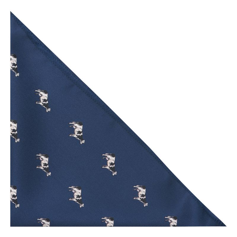 king & priory Navy Blue Cow Embroidered Pocket Square