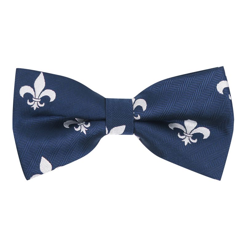 king & priory Navy Blue Fleur De Lys Herringbone Bow Tie